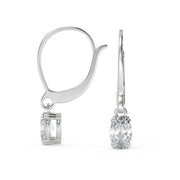 Emmy Oval Cut Double Prong Earrings Leverback - Nivetta